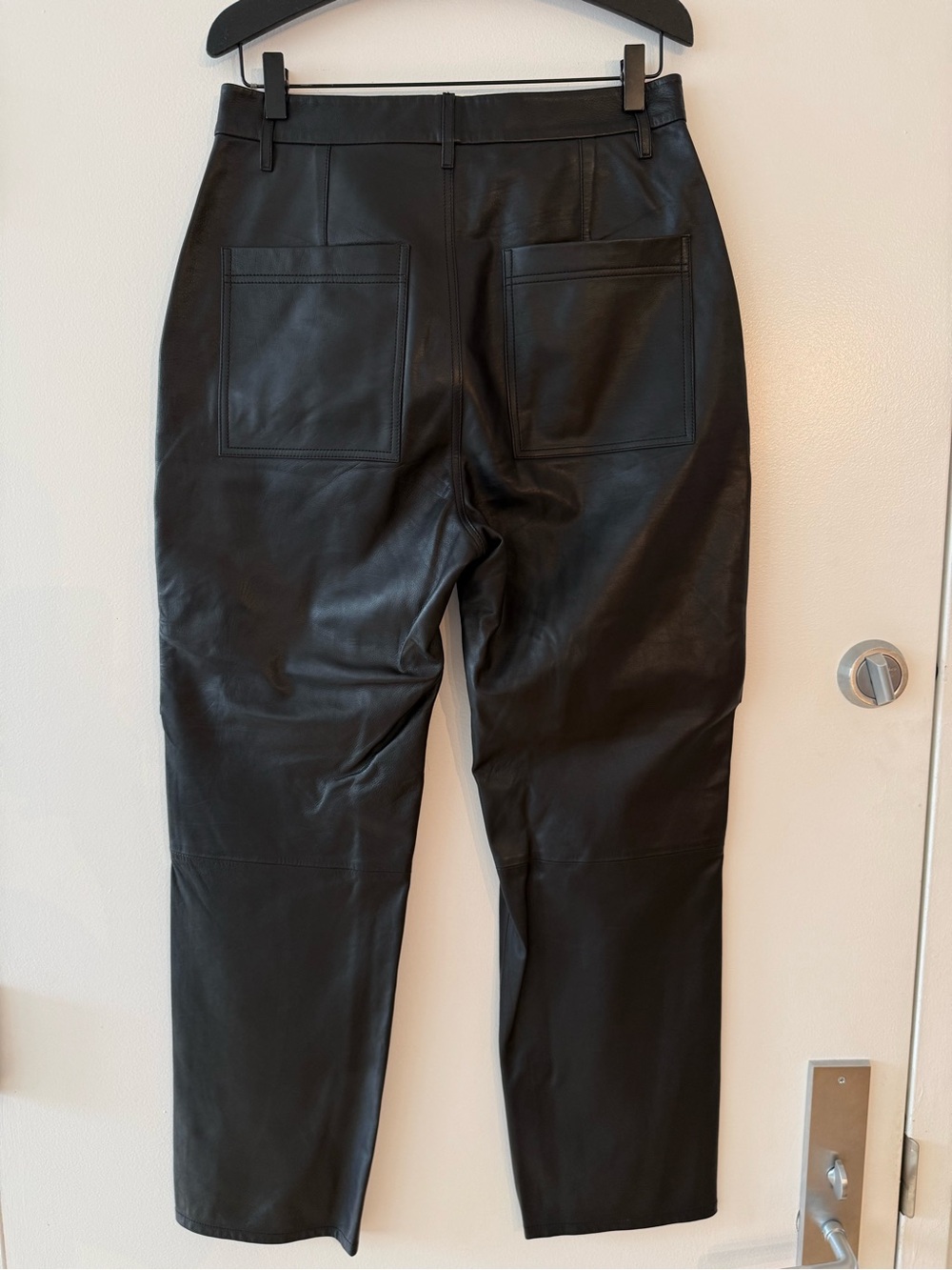 GRLFRND Black Leather Cargo Trousers - Picture 6 of 8